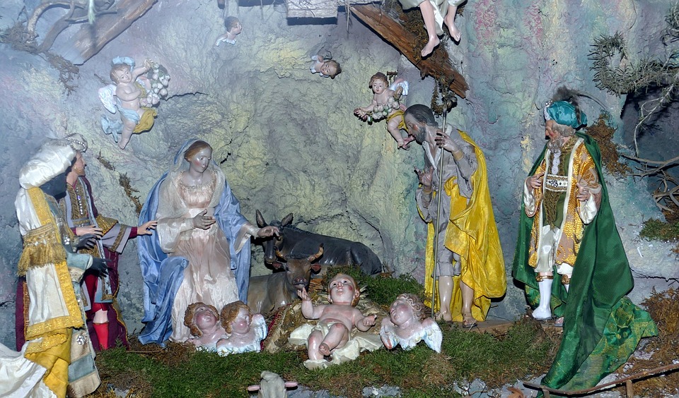 Dekoratives Bild Weinprobe | Weihnachtskrippe