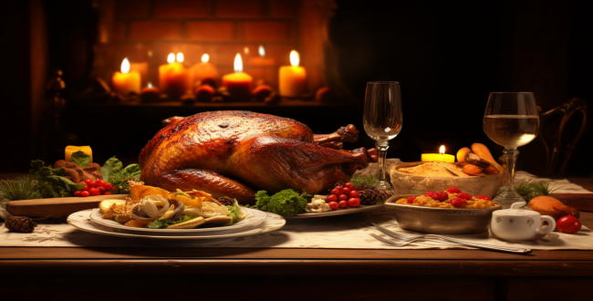 Dekoratives Bild Weinprobe | Weihnachtsgans